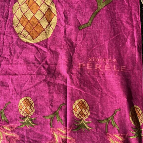Simone Perele Sarong Bikini Wrap Pink Pineapple Swim Cover Up Scarf 100% Cotton - Picture 2 of 7